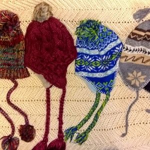 Warm knit hats with ear flaps